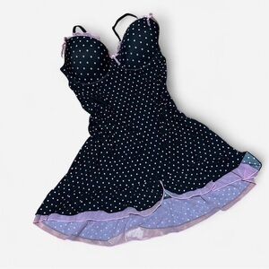 La Vie En Rose Black Polka Dot Dress with Pink Accents